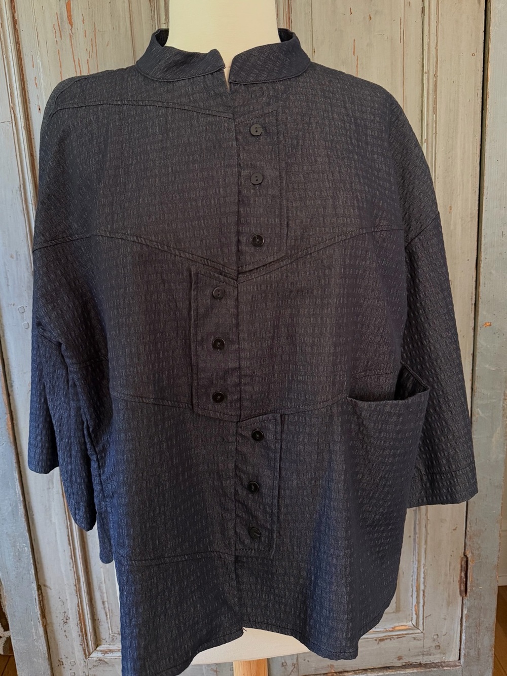 Ozai N Ku Dark Navy Button-Up Lightweight Jacket XL